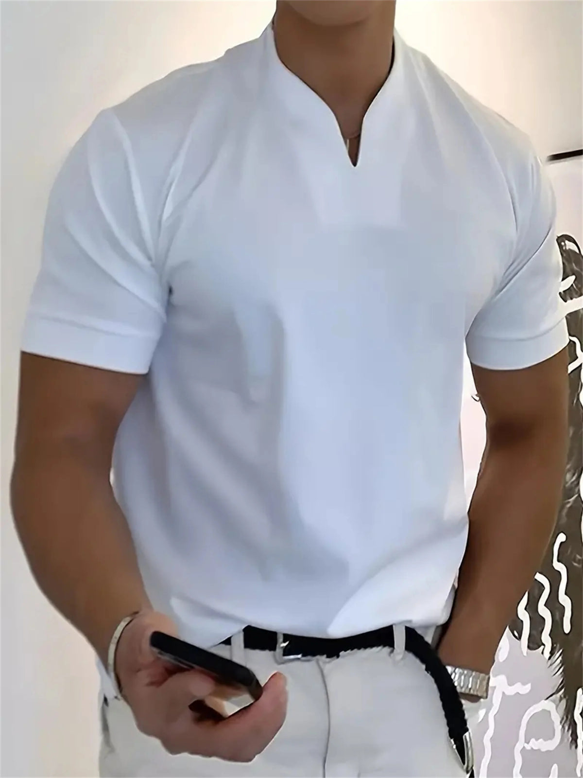 T-Shirt Scollo V Slim Fit Uomo