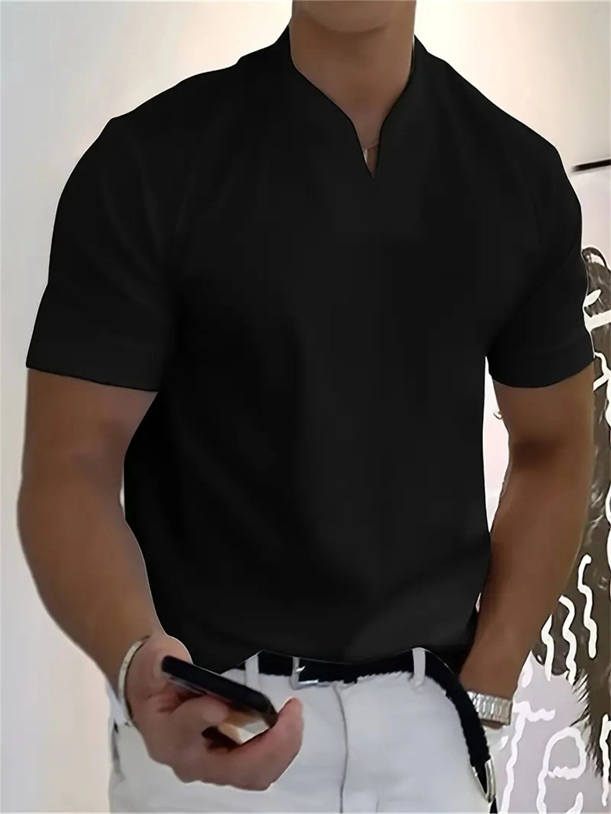 T-Shirt Scollo V Slim Fit Uomo